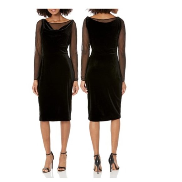 NWT - DKNY Velvet over mesh velvet dress (14) - Picture 1 of 5